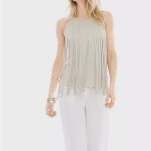 Chico’s Size 2 Beige Fringe Tank Top